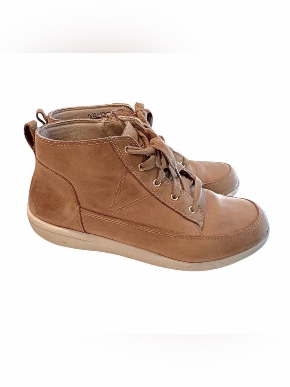 Vionic Shawna Leather Ankle Boot Women's 8.5 Tan Wheat Comfort Weather Resistant